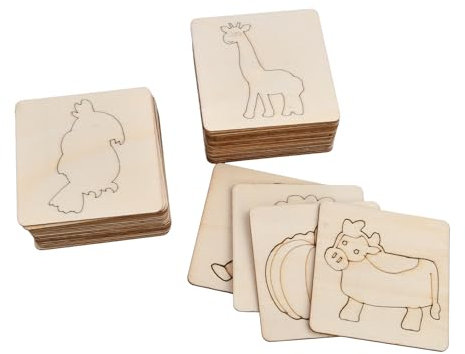 YILANJIN 60 Stück Schablonen Zeichnen, Zeichenschablonen für Kinder, Holz Zeichnungs Schablonen Set, Pädagogische DIY-Malschablonen, Cartoon Malen Tierschablonenfür DIY Geschenkkarten Geschenke Kinder