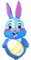 Milageto Aufblasbarer Osterhase, 1,0 m, großes Ornament, Szenenlayout, Partydeko, Aufblasen der Hofdekoration für den Garten-Themenpark