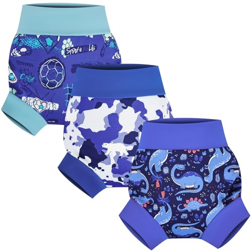 FLYISH DIRECT Wiederverwendbare Baby Schwimmwindel | Schwimmwindel für Babys und Kleinkinder, 3 Stück, für Jungen und Mädchen