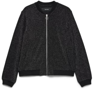 VERO MODA Damen Vmberlin Coco Ls Glitter Bomber Noos, Black, l