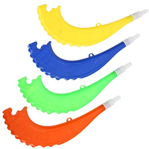 Supvox 2 Sätze Gebogenes Horn Horn Sport-Fan-Horn Horn Prank Partyhorn Weht Spielzeugpfeife Trompetenspielzeug Für Tragbares Lufthorn Plastik 4 Stück * 2