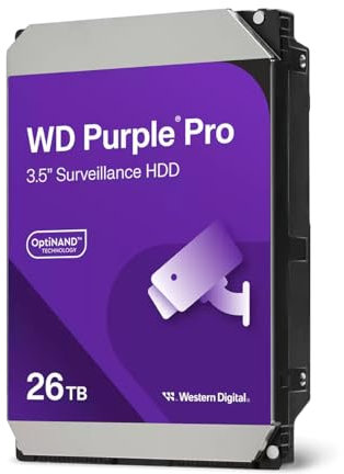 Western Digital 26 to WD Purple Pro, Disque Dur pour la vidéo Intelligente, avec Technologie AllFrame