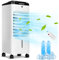 Aigostar Climatizador Evaporativo 4 en 1, con Mando a Distancia, 3 Modos y 3 Velocidades, Climatizador Portatil con Ventilador Humidificador Purificador, Temporizador 12 Horas, 3.5 L, 2 Cajas de Hielo