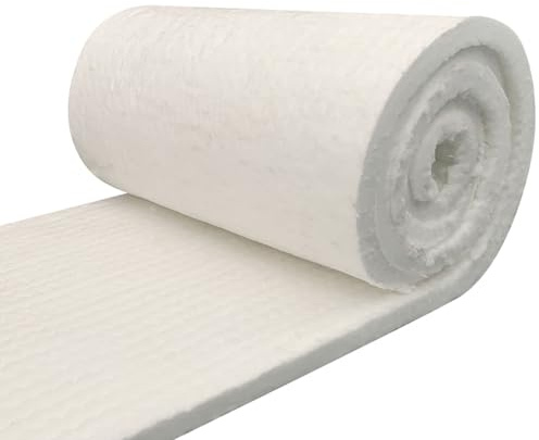 Ceramic Fiber Blanket, Fireproof Insulation Roll -10mm, 20mm, 30mm, 40mm, 50mm Thickness, Fire Rated 2606°F, for High Temperature Piping, Wood Stove Baffle, Fireplace, and Ovens(Size:40mmx600x1000mm)