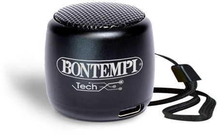 Bontempi | Mini Cassa Acustica Wireless Colore Nero, Connessione Semplice e Veloce Senza Fili, Ideale per Feste e Bambini, 3x3x3cm