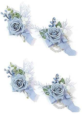 Nettoppo 4 Stück Corsage, Dekorative Accessoires, Handgelenk-Blumen-Accessoires, Abschlussball, Handgelenk-Corsage-Armbänder