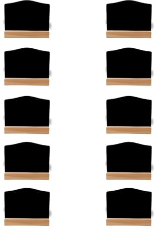 10 Stück Mini Kreidetafel, Klein Memotafel, Doppelseitige Kleine Tafeln, Mini Kreidetafel Mit Ständer, Mit Holzständer, Für Party-Tischnummern, Tischkarten, Preisschilder