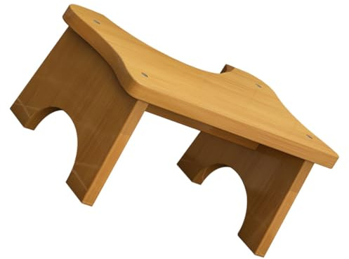 Générique Tabouret de Toilette en Bois Naturel, Marchepied Antidérapant Compact pour Garçon et Filles et Adultes, Siège de Toilette Stable et Pratique, pour Salle de Bain Familiale, 1 Pièce