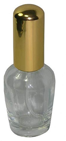 5 Flakon leer 30 ml mit Zerstäuberpumpe und Kappe Gold Britt