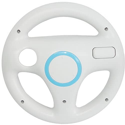 Volante da Corsa Bianco Compatibile con Nintendo Wii Telecomando Controller Racing Wheel per Mario Kart Game, Giochi di Guida