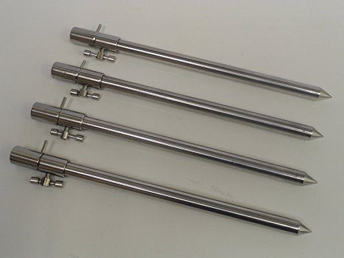 Banksticks aus massivem Edelstahl, ausziehbar, 30-50 cm, 4 Stück