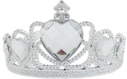 Bristol Novelty BA880 Kunststoff Tiara mit klarem Stein, Silber, One size