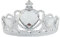 Bristol Novelty BA880 Kunststoff Tiara mit klarem Stein, Silber, One size