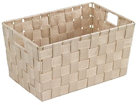 WENKO Aufbewahrungskorb Adria S Beige - Badkorb Fassungsvermögen: 6.24 l, Polypropylen, 30 x 15 x 20 cm, Beige
