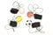 ELLUG 4er Set Springball/Returnball/Flummi Ø 6cm Armband&Schnur, Fußball/Basketball/Tennisball/Baseball (9800011)