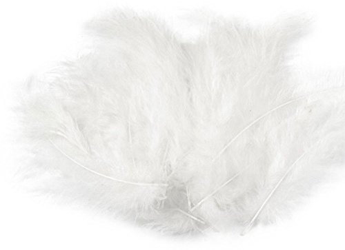 15-20 Flaumfedern 09-17cm gefärbt Bastelfedern Schmuckfedern Feder Farbwahl, Größe:09-17 cm, Farbe:09 weiß