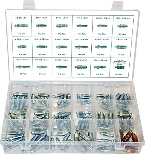 SWORDFISH 30300 Brake Bleeder Screw Nipple Assortment, 90 Piece | 90 pieces