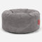 Lounge Pug Sitzsack Pouf 65 cm Rund, Anthrazit Pom-pom Waffelstof, Bequemer Sitzhocker oder Fußhocker, Sitzpouf