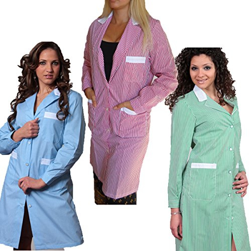 Blouse rayée en coton pour femme, maîtresse d'école, crèche, vêtements travail à manches longues