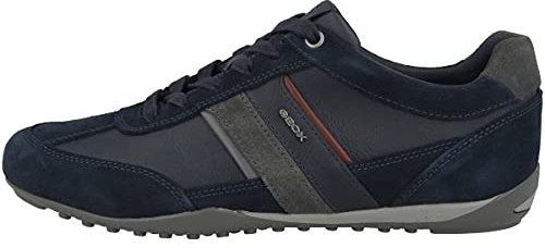 Geox Homme U Wells C Sneakers, Navy/Dk Burgundy, 39 EU
