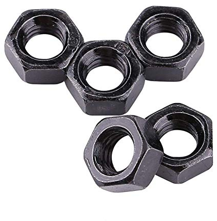 100 Teile/satz M2-M5 Metrisches Gewinde Hex Sechskantmuttern Schwarz Verzinktem Kohlenstoffstahl Sechskantmuttern Kits für Maschine Verschluss(M2.5)