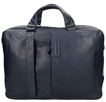 PIQUADRO Pulse Cartella organizer a due manici porta PC, Pelle, Blu Notte, 15.6 a due scomparti