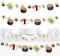Big Dot of Happiness Let's Roll – Sushi – Japanische Party-Dekorationen – Wäscheklammern Girlande – 44 Stück