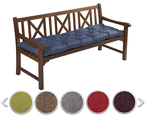 sunnypillow Bankauflage Outdoor, Bankkissen für Bank 180x30cm, Blau | Sitzkissen für Hollywoodschaukel, Polsterauflage, Auflage für Gartenbank, Gartenkissen, Stuhlkissen für Gartenmöbel