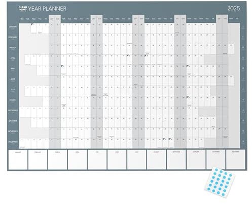 Clear Mind Concepts® Jahresplaner 2026 – Großer Kalender im Format A1 (84,1 x 59,4 cm) – inklusive aller Feiertage – ideal für Zuhause, Arbeit, Studenten & Büro – Lieferung gefaltet in einem Umschlag