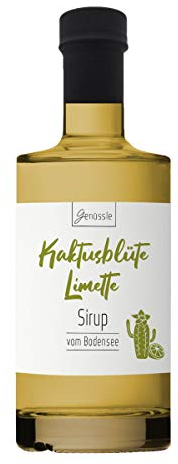 Kaktusblüte-Limette-Sirup 350ml - Genüssle Katkusfeigen Sirup vom Bodensee - Kaktusfeigenblütensirup aus rein natürlichen Zutaten und ohne Zusatzstoffe, Größe:350 ml