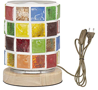 RUIBO Vintage Tischlampe Mosaik Glas,Lampe für Schlafzimmer Studie Zuhause,Lesen handgemachte Tiffany Stil Nachtlichter,EU Stecker LED Schreibtisch Licht, E27 (nicht enthalten)
