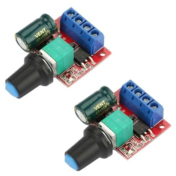 Taikuwu 2 Stück DC Mini Motor Drehzahlsteller, 5V-35V 5A PWM DC Motordrehzahl Schalter Controller LED Volt Regler