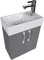 Mueble de baño pequeño con Lavabo en Grafito Lavabo con Armario Inferior, pequeño Lavabo del baño 40x22cm, Izquierda/Derecha, Color Grafito