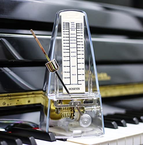 HOSEYIN Mechanisches Metronom, Universal-Metronom für Klavier, Gitarre, Violine und andere Instrumente (transparent)