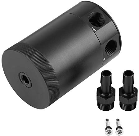 Serbatoio di Raccolta Dell'olio, Yctze Kit Serbatoio di Sfiato per Serbatoio di Sfiato in Alluminio Universale a Due Fori per Auto in Alluminio per decanter olio motore oil catch lattina di cattura la