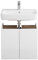 Pelipal Waschbeckenunterschrank Quickset 947 in Weiß Glanz/Rivera Eiche quer Nachbildung, 60 cm breit | Waschbeckenschrank ohne Waschbecken mit 2 Türen
