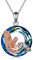 VONALA Wolf Halsketten 925 Sterling Silber Wolf Engel Kristall Anhänger Halskette Tier Wolf Kette Schmuck Geschenke für Wolf Liebhaber Damen Mädchen
