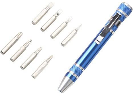 Mumuve 8 in 1 Magnetischer Taschen-Schraubendreher, praktischer Stift-Form-Schraubendreher, Mini-Gadget-Reparaturwerkzeug für Heimwerker-Projekte