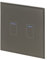 Retrotouch Crystal Touch Switch | LED Light Indicator | 2 Gang 1 Way 300W | Stylish Grey Glass Finish | Screwless Front | 35mm Back Box No-Neutral Required | Luxury Home & Bathroom Light Switches