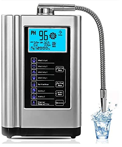 XDLYWUZIQ Ionizzatore d'Acqua alcalino,Macchina per Acqua alcalina AG7.0, PH 3,5-10,5, purificatore per Macchina generatore di idrogeno LCD da 3,8 Pollici per la casa,Silver
