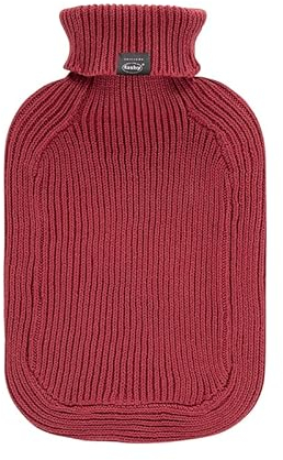Fashy Wärmflasche mit Rollkragen-Strickbezug rostrot 2 L