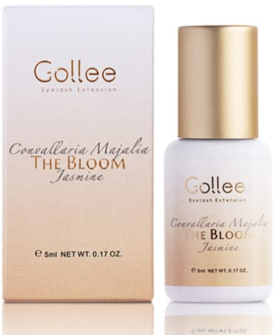 GOLLEE Wimpernkleber für Wimpernverlängerung Kleber Wimpernkleber Dauerhaft Schwarz (0.17fl.oz / 5ml) / 1-2 Sekunden/Haltbarkeit 3-4 Wochen/Blumige Düfte/Nur für Professionelle