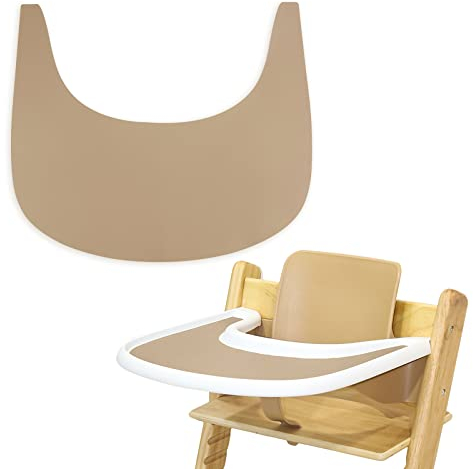 Tovaglietta per seggiolone, resistente, in silicone, pulita e igienica, per accessori per seggiolone Tripp Trapp, adatta per vassoio seggiolone per Tripp Trapp (Khaki)