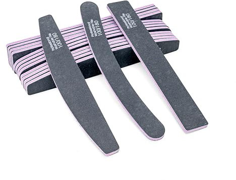 15pz Lima per Unghie, Lime per Unghie 100 180, Lima per Unghie a Doppia Faccia Lavabile, Lima Unghie Trapezoidale, Banana, Rettangolare, Lima per unghie professionale set da 15pz Qualità Superiore