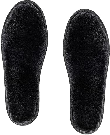 riemot Echte Schaffell Einlegesohlen Winter Warm Lammfell Schuheinlagen Lammwolle Sohlen für Winterschuhe Gummistiefel Kinderschuhe Schwarz Gr.39 EU