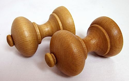 2 Stück Raffhalter Holz Eiche ca.8 cm