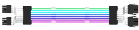 awakentti RGB Power Supply Cables, 16.8 Million Color Addressable RGB Power Extension Cable, Multiple Color Modes, RGB Power Extension Cable for Motherboard Connector, High Power Supply (A)
