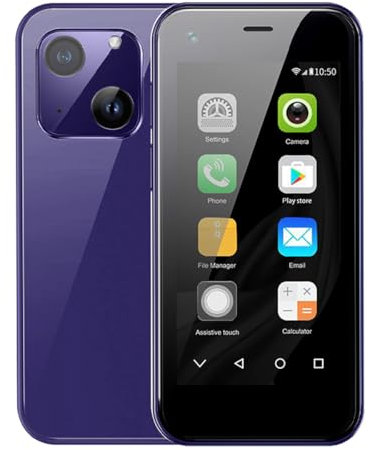 Super Mini Smartphone Débloqué 3G XS13 Pro Cellulaire de Poche pour Enfant Adulte 2.5 inch 2GB RAM 16GB ROM Android 9.0 1580mAh Dual Cameras/Dual SIM/Google Play Store/Whatsapp (Pourpre)