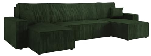Mirjan24 Ecksofa Kobaro U Cord, Design Eckcouch Couch mit Schlaffunktion, Bettkasten, Wohnlandschaft, Bettfunktion, U-Form Sofa, Seite Universal, Symmetrisches Ecksofa (Poso 14)