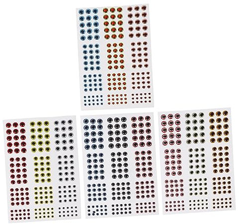 GOOHOCHY Occhi Esca 3D per Confezione di Pupille di Pesce Olografiche Adesive per Progetti
